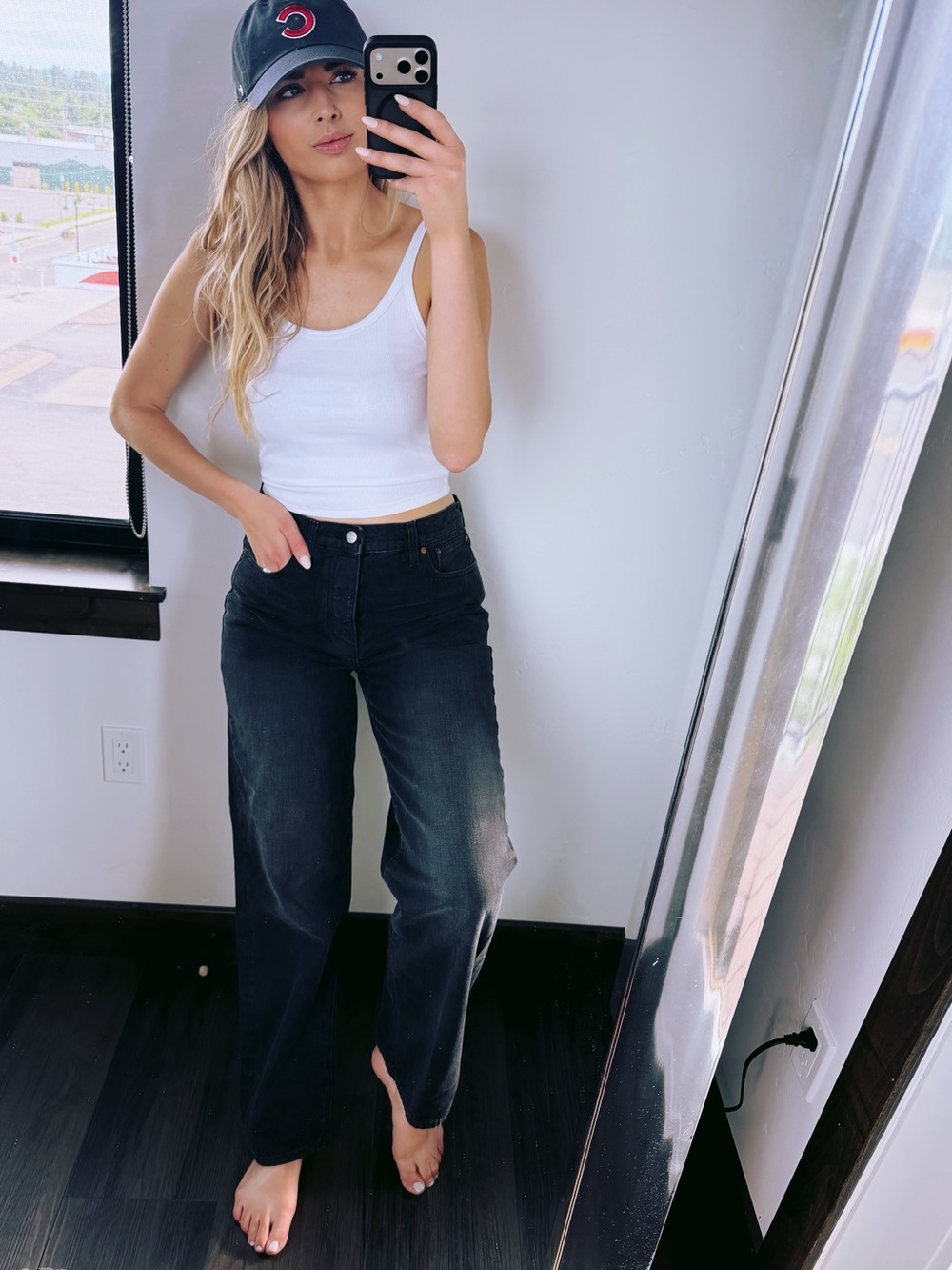 Madewell High-Rise Black Jeans - Straight Fit